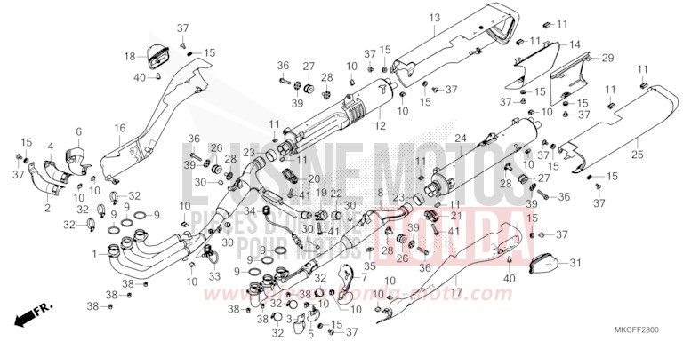 EXHAUST MUFFLER for Gold Wing PEARL GLARE WHITE (NHB53) from 2022